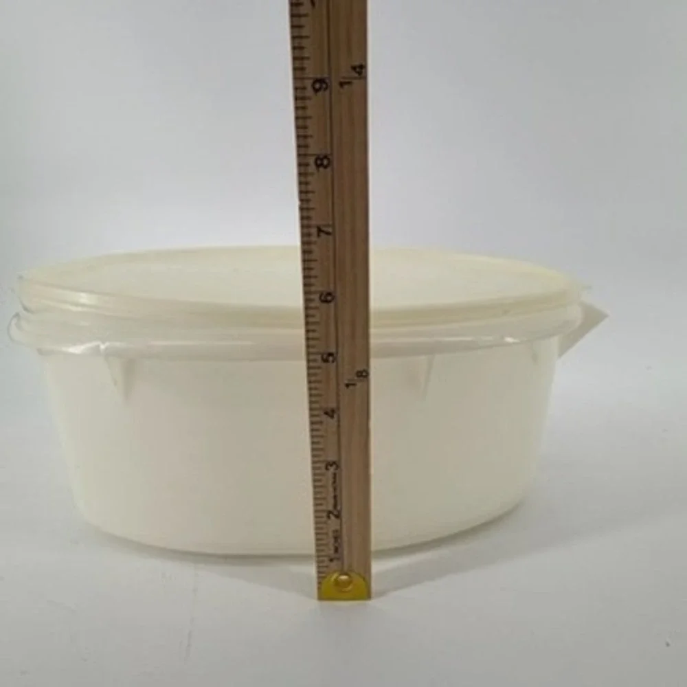 Vintage Tupperware Ham Keeper Oval Food Storage Container with Rack Almond 794